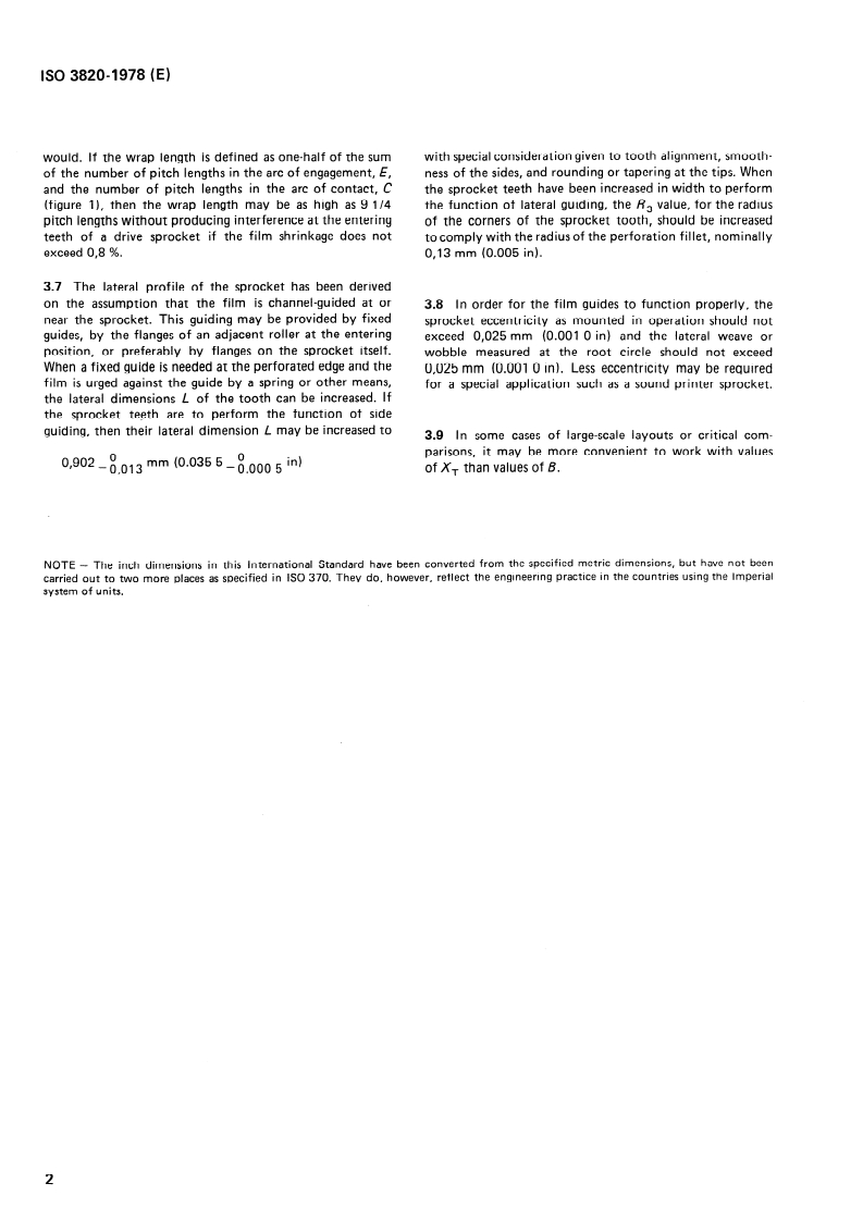 ISO 3820:1978 ISO 3820:1978 - Cinematography — Sprockets for 8 mm Type S motion-picture film — Dimensions and design/1/1978 - Page 4 preview