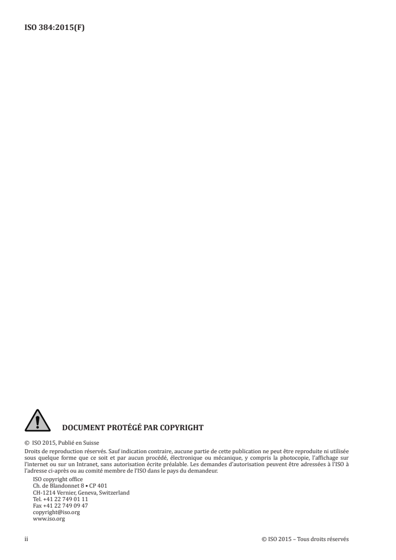 ISO 384:2015 ISO 384:2015 - Matériel de laboratoire en verre ou en plastique — Principes de conception et de construction d'instruments volumétriques/7/2015 - Page 2 preview