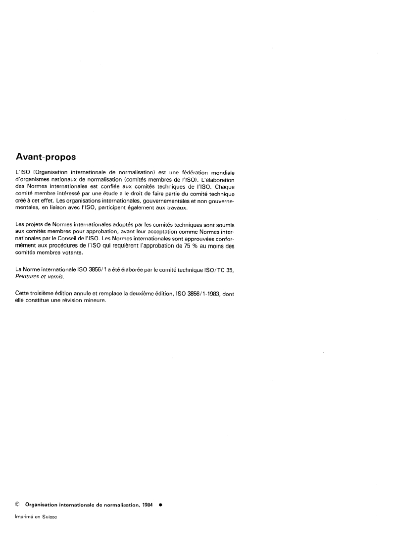 ISO 3856-1:1984 ISO 3856-1:1984 - Peintures et vernis — Détermination de la teneur en métaux "solubles" — Partie 1: Détermination de la teneur en plomb — Méthode par spectrométrie d'absorption atomique dans la flamme et méthode spectrophotométrique à la dithizone/1/1984 - Page 2 preview