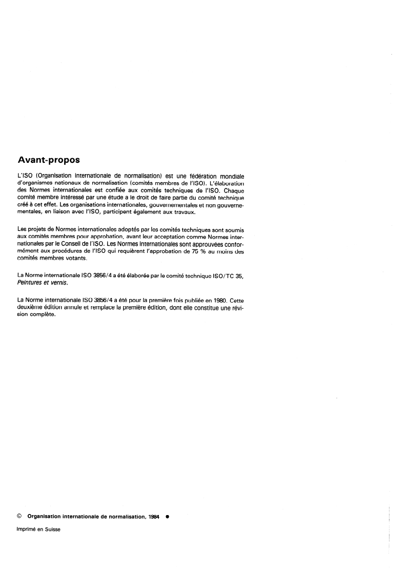 ISO 3856-4:1984 ISO 3856-4:1984 - Peintures et vernis — Détermination de la teneur en métaux "solubles" — Partie 4: Détermination de la teneur en cadmium — Méthode par spectrométrie d'absorption atomique dans la flamme et méthode polarographique/1/1984 - Page 2 preview