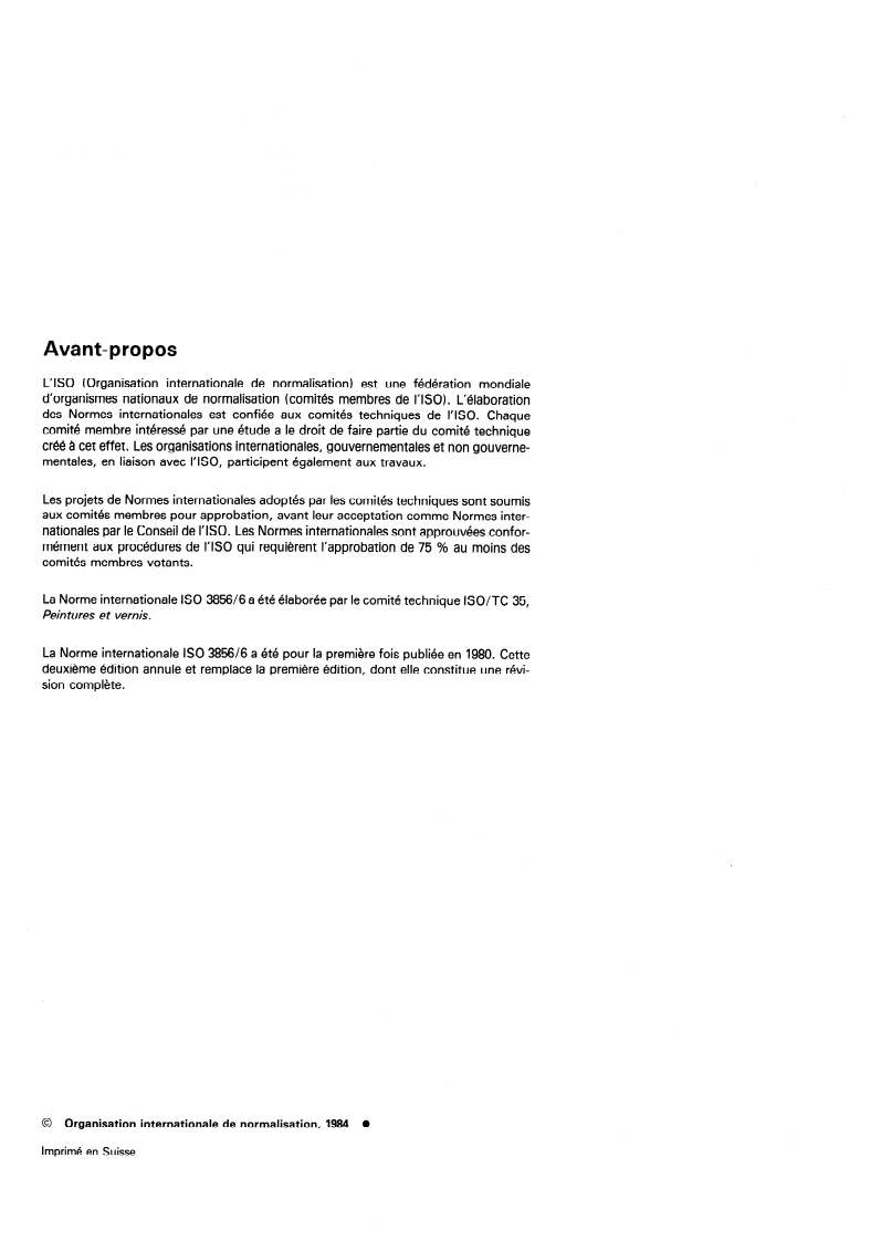 ISO 3856-6:1984 ISO 3856-6:1984 - Peintures et vernis — Détermination de la teneur en métaux "solubles" — Partie 6: Détermination de la teneur totale en chrome de la fraction liquide de la peinture — Méthode par spectrométrie d'absorption atomique dans la flamme/1/1984 - Page 2 preview