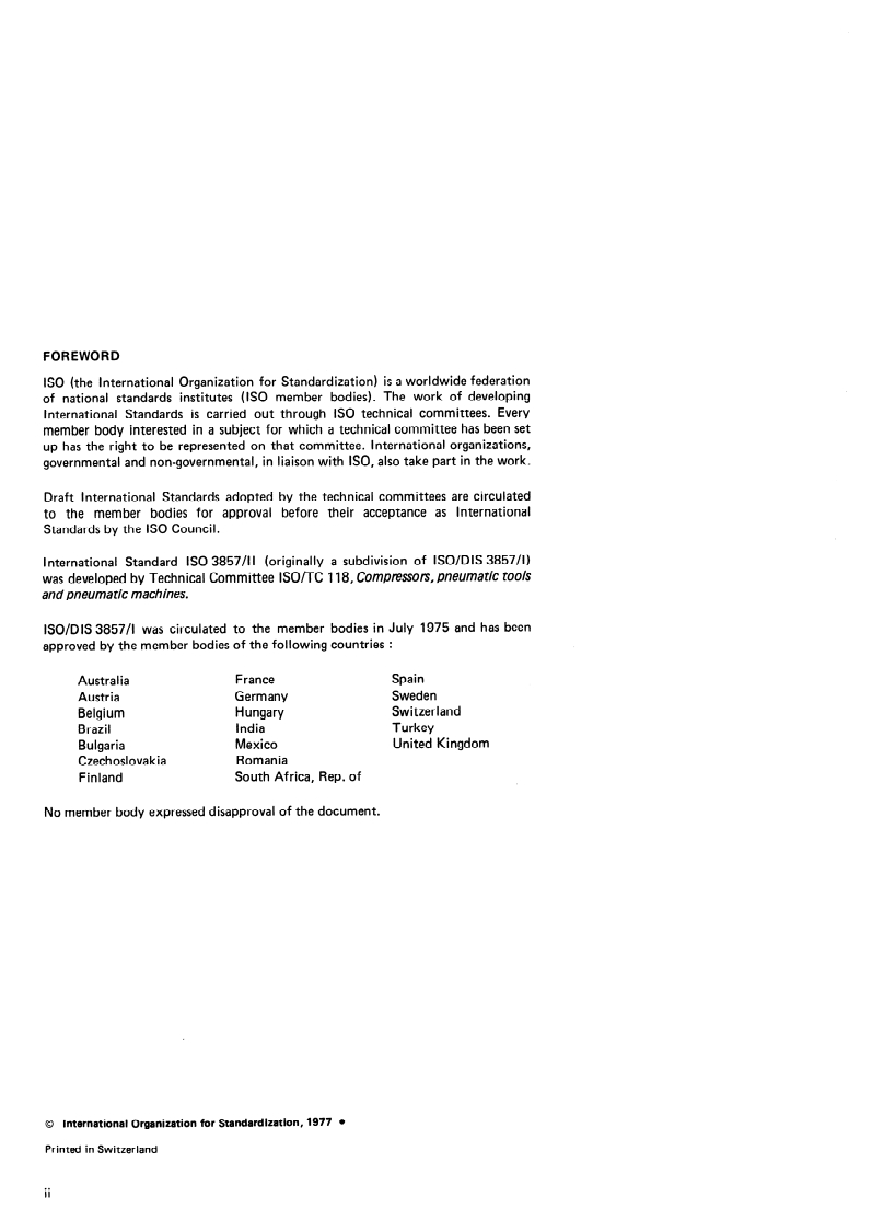 ISO 3857-2:1977 ISO 3857-2:1977 - Compressors, pneumatic tools and machines — Vocabulary — Part 2: Compressors/1/1977 - Page 2 preview