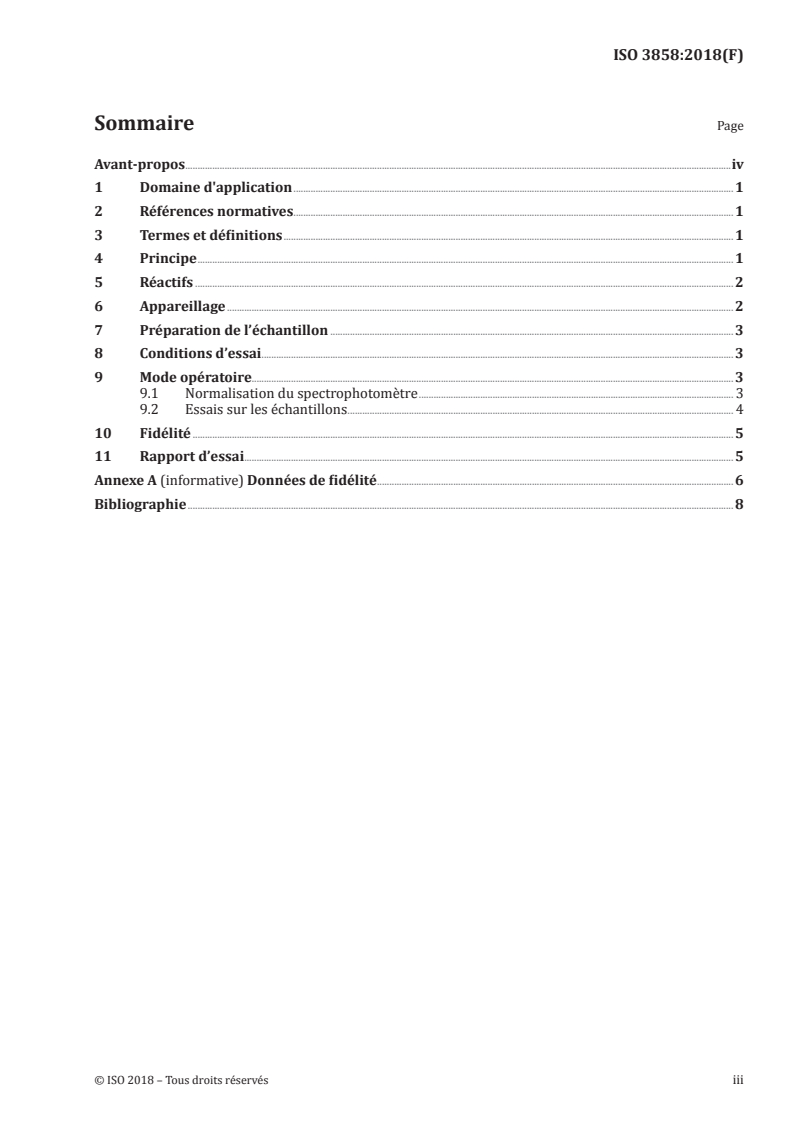 ISO 3858:2018 ISO 3858:2018 - Ingrédients de mélange du caoutchouc — Noir de carbone — Détermination de la transmittance spectrale de l'extrait toluénique/4/2018 - Page 3 preview