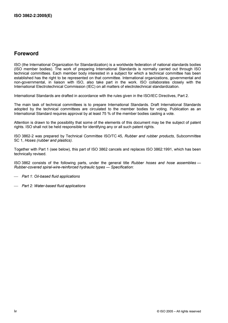 ISO 3862-2:2005 ISO 3862-2:2005 - Rubber hoses and hose assemblies -- Rubber-covered spiral-wire-reinforced hydraulic types -- Specification - Page 4 preview
