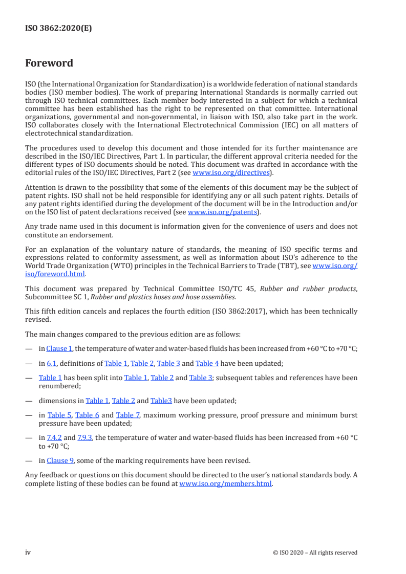 ISO 3862:2020 ISO 3862:2020 - Rubber hoses and hose assemblies — Rubber-covered spiral-wire-reinforced hydraulic types for oil-based or water-based fluids — Specification
Released:2/26/2020 - Page 4 preview