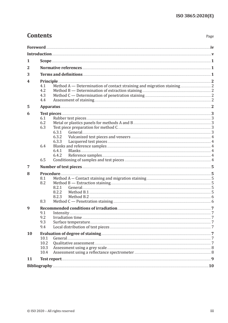 ISO 3865:2020 ISO 3865:2020 - Rubber, vulcanized or thermoplastic — Methods of test for staining in contact with organic material/31/2020 - Page 3 preview