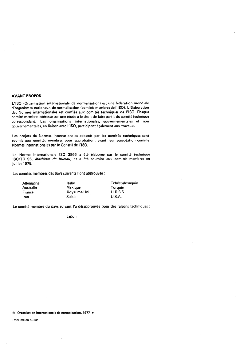 ISO 3866:1977 ISO 3866:1977 - Machines de bureau et imprimantes employées en traitement de l'information — Largeurs des rubans imprimants en tissu, sur bobines, supérieures à 19 mm/1/1977 - Page 2 preview