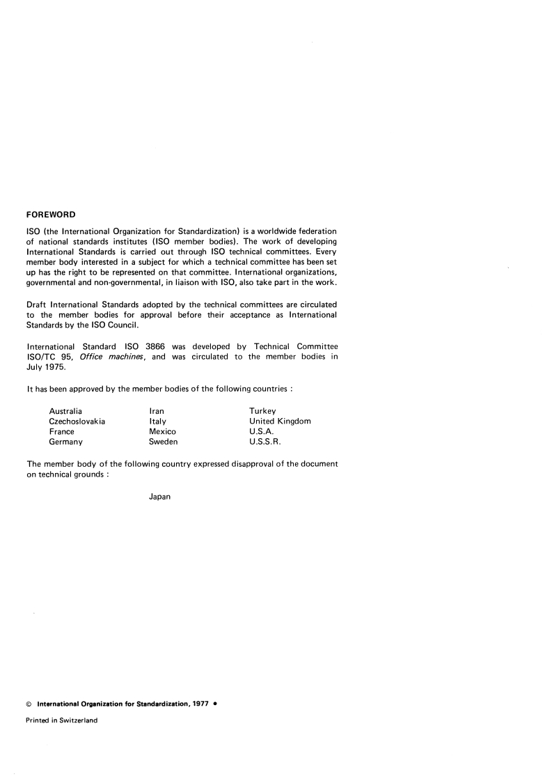 ISO 3866:1977 ISO 3866:1977 - Office machines and printing machines used for information processing — Widths of fabric printing ribbons on spools exceeding 19 mm/1/1977 - Page 2 preview