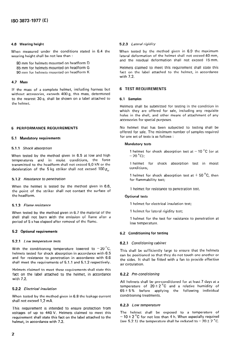 ISO 3873:1977 ISO 3873:1977 - Industrial safety helmets/1/1977 - Page 4 preview