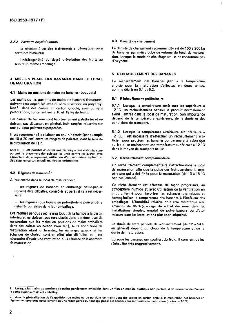 SIST ISO 3959:1996 ISO 3959:1977 - Bananes vertes — Conditions de maturation/1/1977 - Page 4 preview
