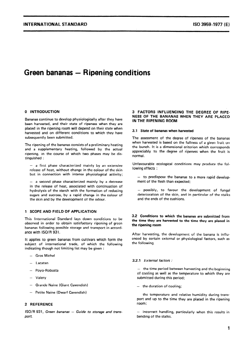SIST ISO 3959:1996 ISO 3959:1977 - Green bananas — Ripening conditions/1/1977 - Page 3 preview