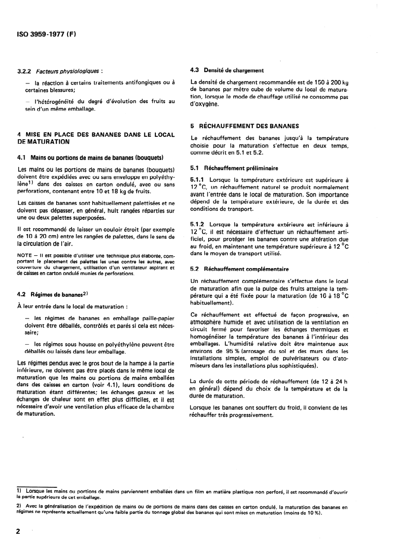 SIST ISO 3959:1996 ISO 3959:1977 - Bananes vertes — Conditions de maturation/1/1977 - Page 4 preview
