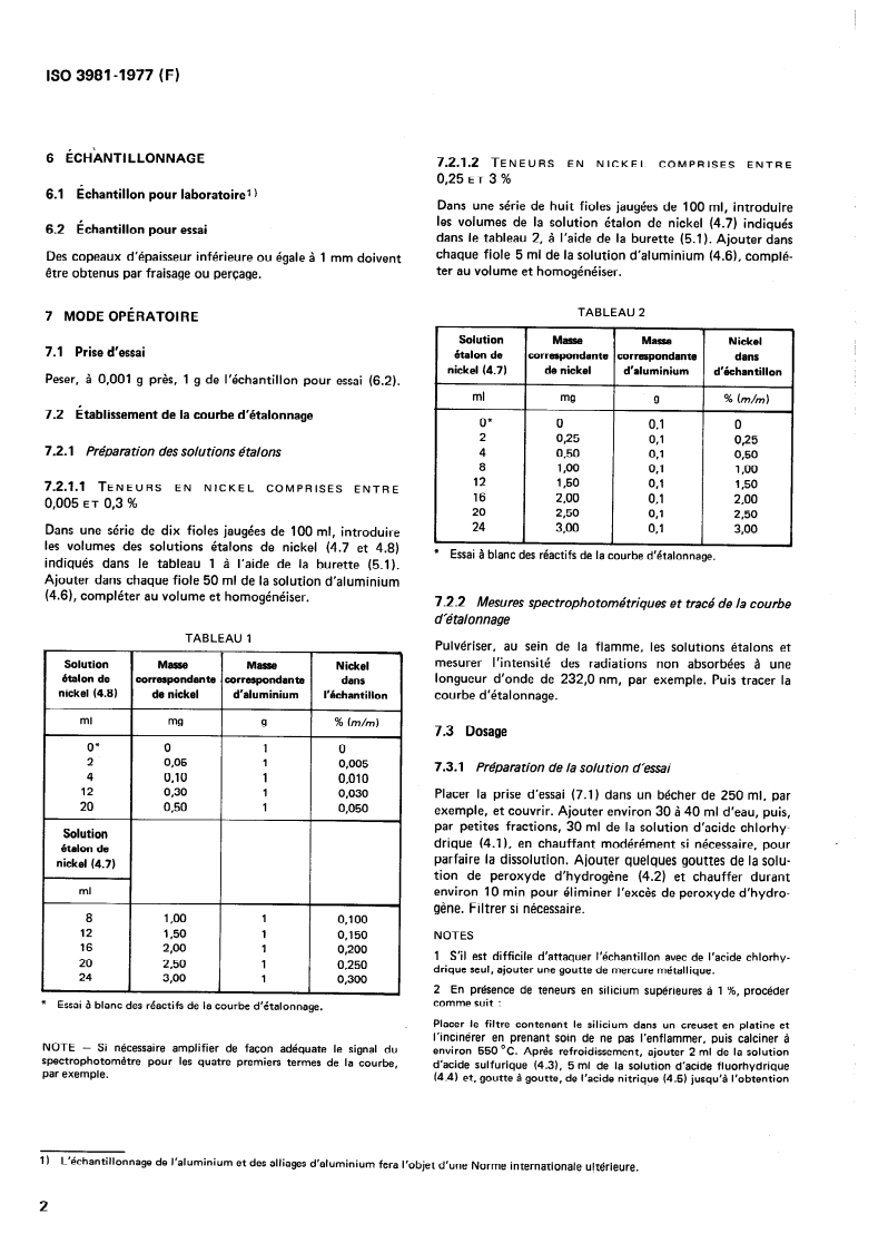 ISO 3981:1977 ISO 3981:1977 - Aluminium et alliages d'aluminium — Dosage du nickel — Méthode par spectrophotométrie d'absorption atomique/1/1977 - Page 4 preview