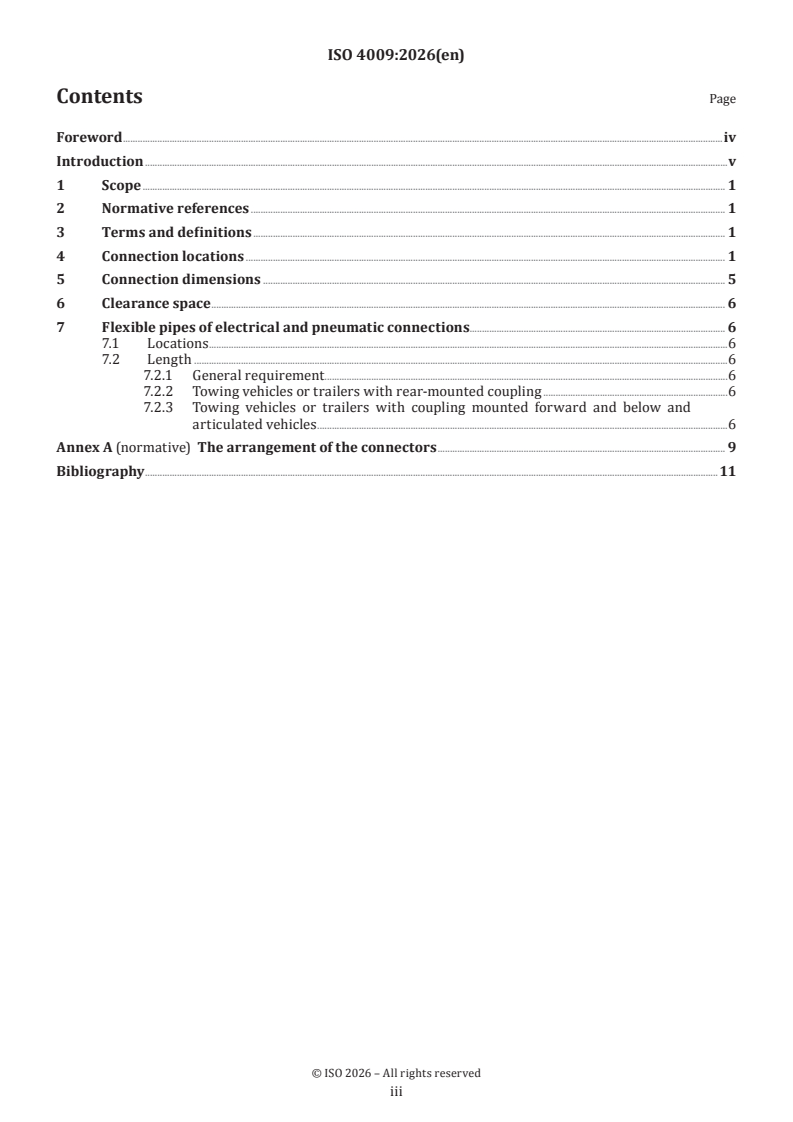 ISO 4009:2026 ISO 4009:2026 - Commercial vehicles — Location of electrical and pneumatic connections between towing vehicles and trailers - Page 3 preview