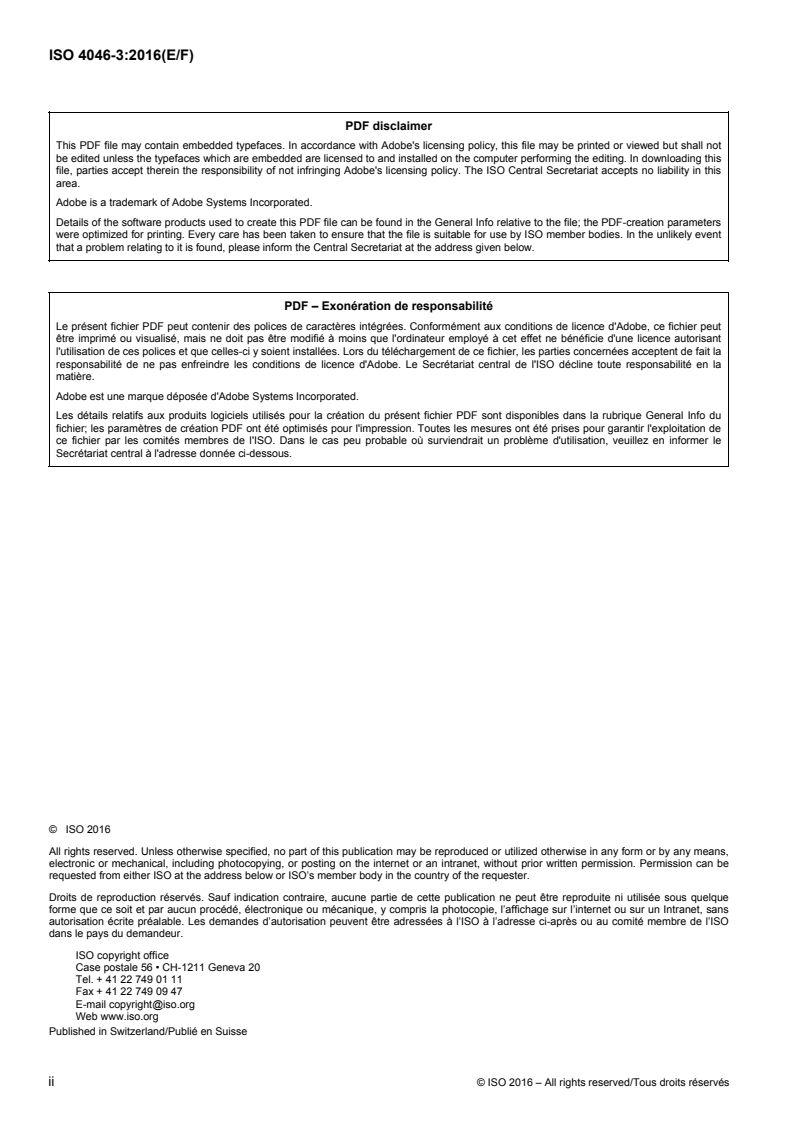 ISO 4046-3:2016 ISO 4046-3:2016 - Paper, board, pulps and related terms — Vocabulary — Part 3: Paper-making terminology/9/2016 - Page 2 preview