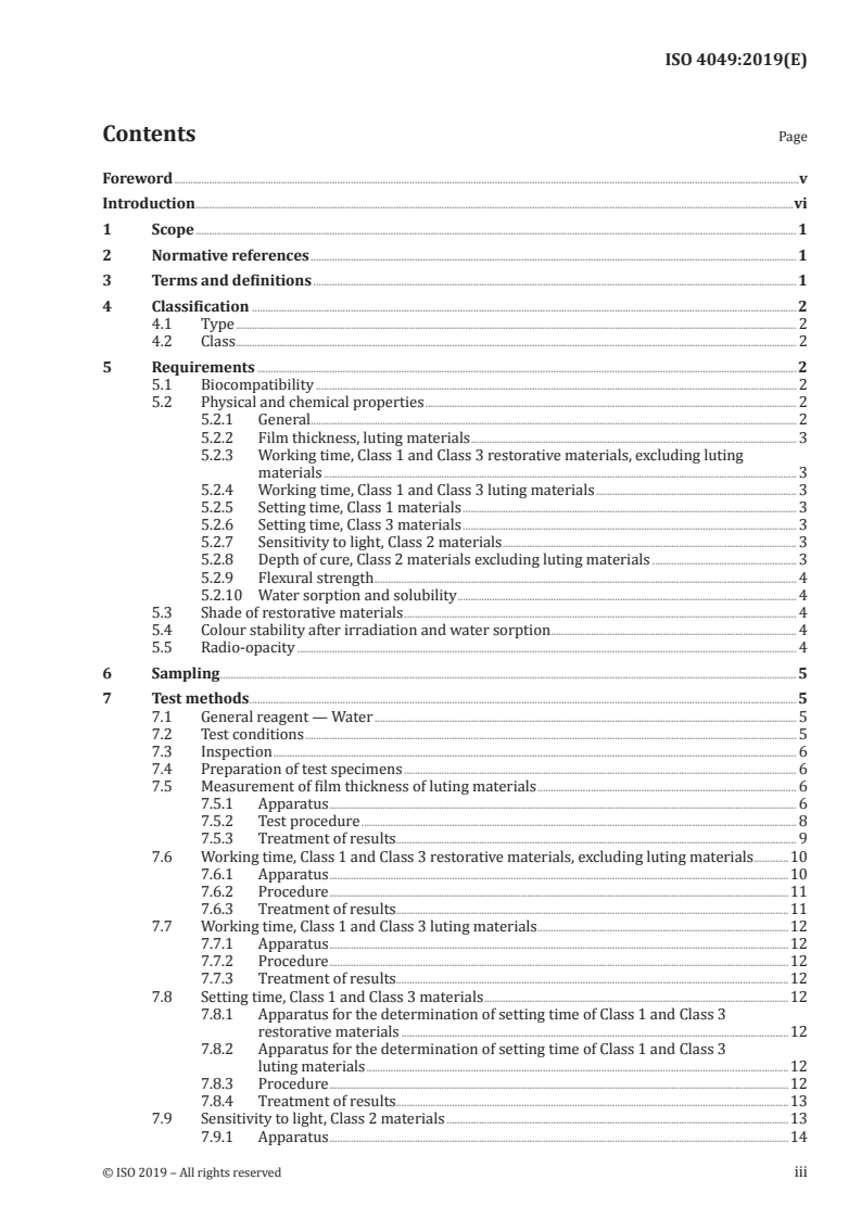 ISO 4049:2019 ISO 4049:2019 - Dentistry — Polymer-based restorative materials/23/2019 - Page 3 preview