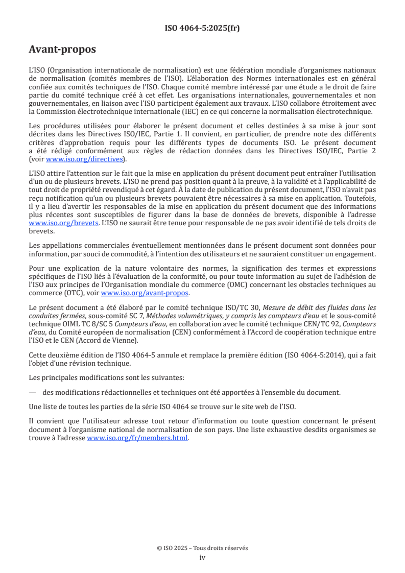 ISO 4064-5:2025 ISO 4064-5:2025 - Compteurs d'eau potable froide et d'eau chaude — Partie 5: Exigences d'installation
Released:17. 09. 2025 - Page 4 preview