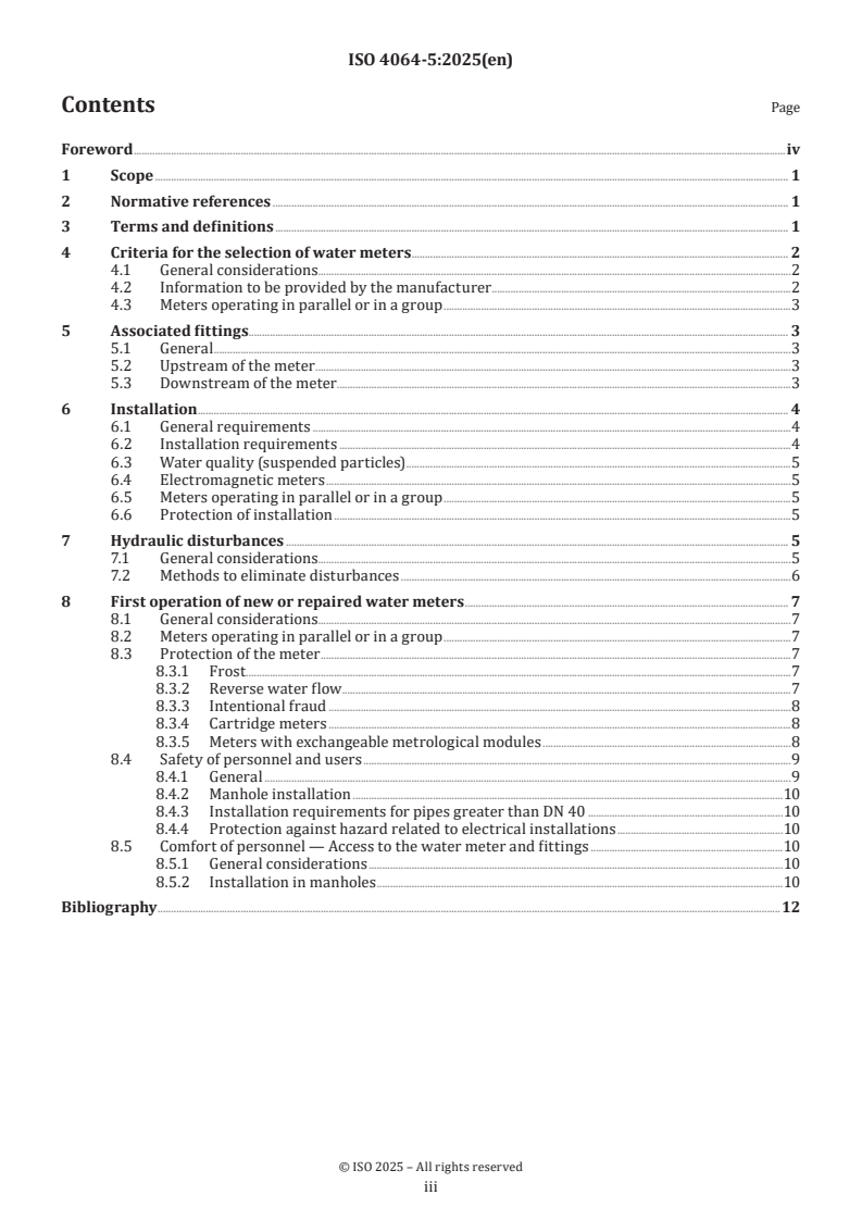 ISO 4064-5:2025 ISO 4064-5:2025 - Water meters for cold potable water and hot water — Part 5: Installation requirements
Released:17. 09. 2025 - Page 3 preview