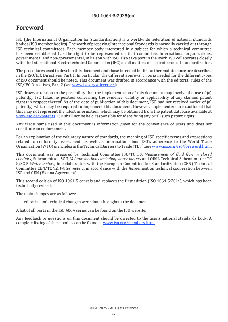 ISO 4064-5:2025 ISO 4064-5:2025 - Water meters for cold potable water and hot water — Part 5: Installation requirements
Released:17. 09. 2025 - Page 4 preview
