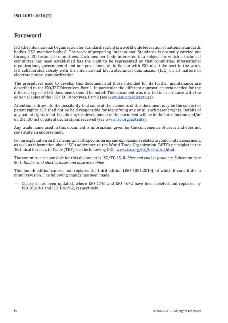ISO 4081:2016 ISO 4081:2016 - Rubber hoses and tubing for cooling systems for internal-combustion engines — Specification/20/2016 - Page 4 preview