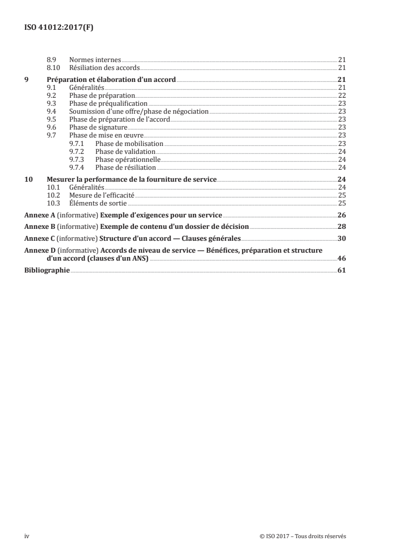 ISO 41012:2017 ISO 41012:2017 - Facility management — Recommandations relatives au processus d'approvisionnement stratégique et d'élaboration des accords/18/2018 - Page 4 preview