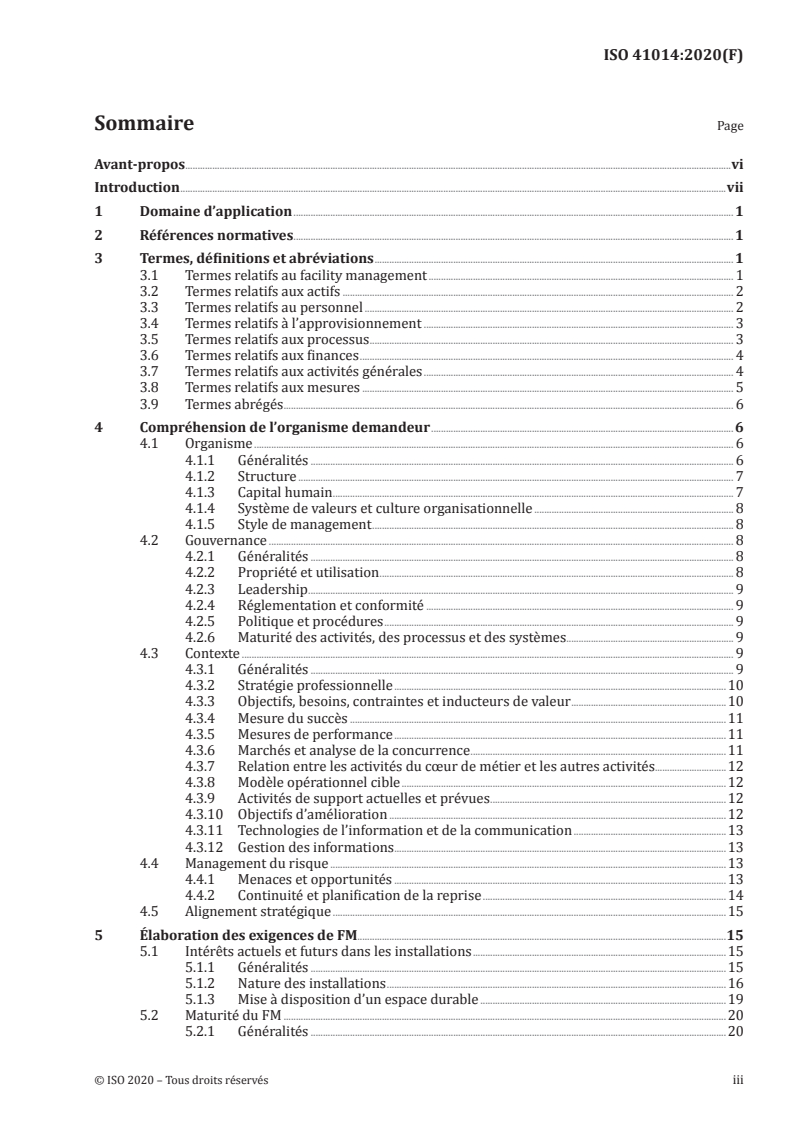 ISO 41014:2020 ISO 41014:2020 - Facility management — Élaboration d'une stratégie de facility management/28/2020 - Page 3 preview