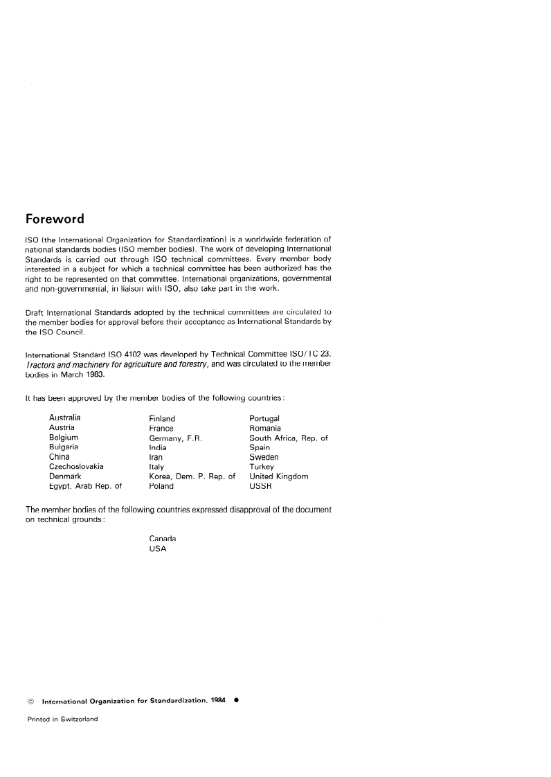 ISO 4102:1984 ISO 4102:1984 - Equipment for crop protection — Sprayers — Connection threading/1/1984 - Page 2 preview