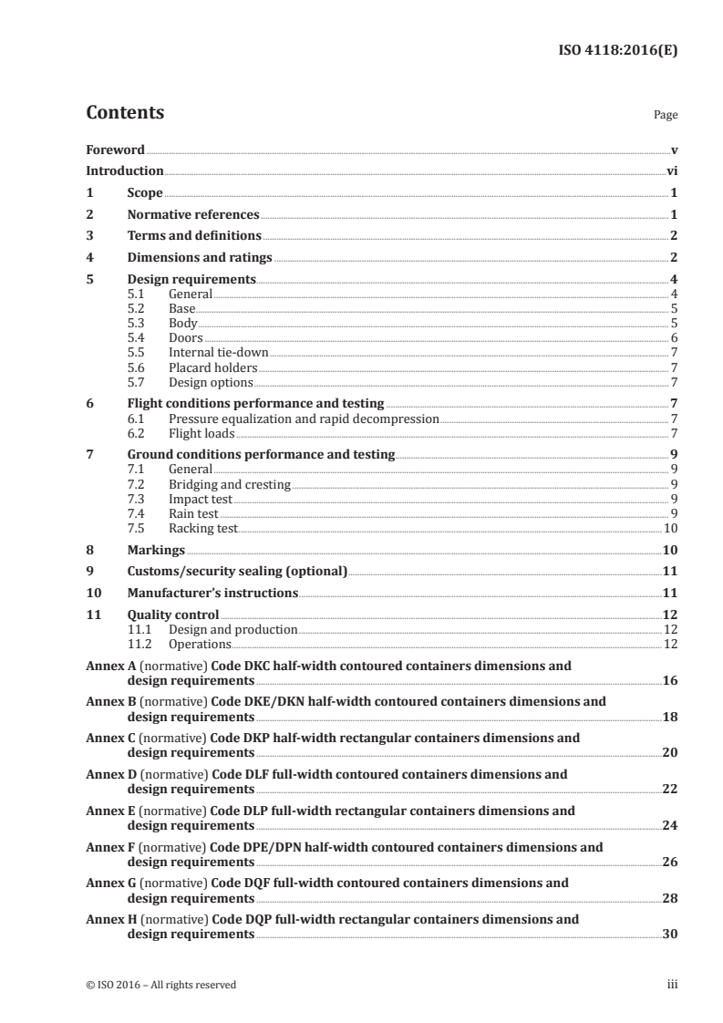 ISO 4118:2016 ISO 4118:2016 - Air cargo — Non-certified lower deck containers — Design and testing/1/2016 - Page 3 preview