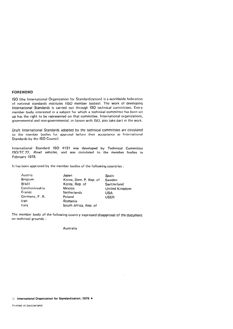 ISO 4131:1979 ISO 4131:1979 - Road vehicles — Dimensional codes for passenger cars/1/1979 - Page 2 preview