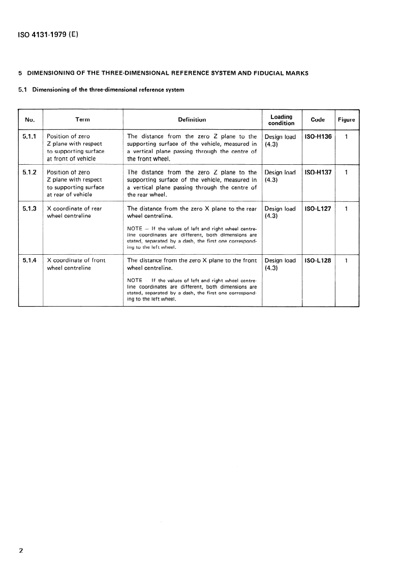 ISO 4131:1979 ISO 4131:1979 - Road vehicles — Dimensional codes for passenger cars/1/1979 - Page 4 preview