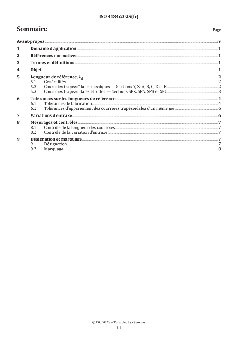 ISO 4184:2025 ISO 4184:2025 - Transmissions par courroies — Courroies trapézoïdales classiques et étroites — Longueurs dans le système de référence
Released:10/27/2025 - Page 3 preview