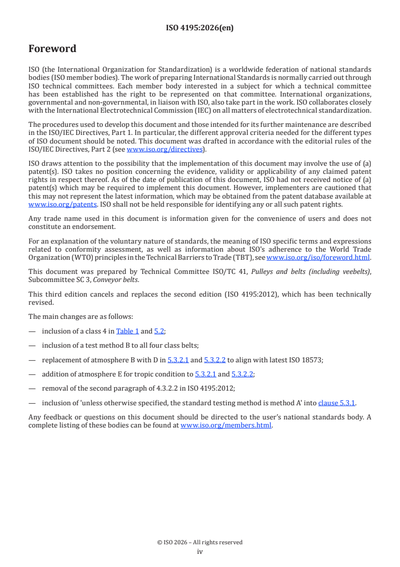 ISO 4195:2026 ISO 4195:2026 - Conveyor belts with heat-resistant rubber covers — Heat resistance of covers — Requirements and test methods - Page 4 preview