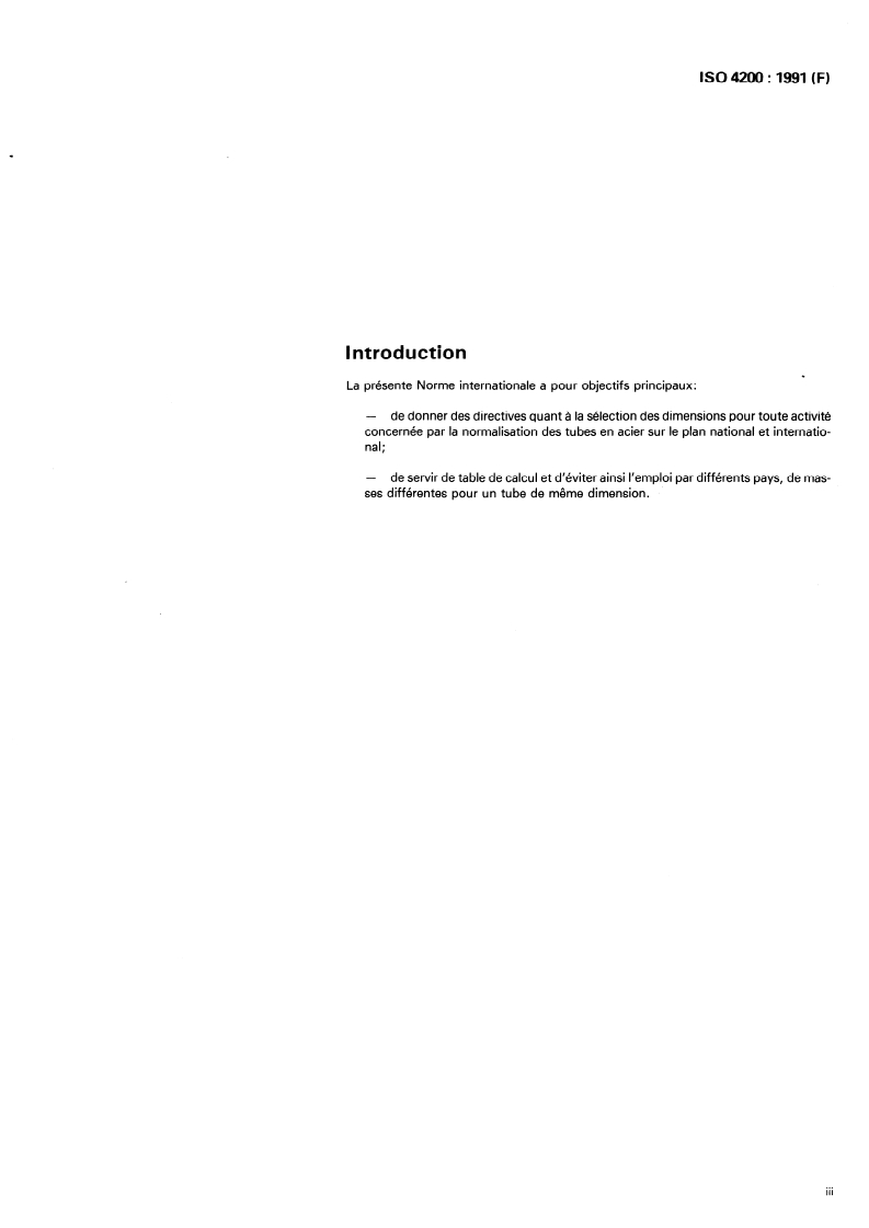 ISO 4200:1991 ISO 4200:1991 - Tubes lisses en acier, soudés et sans soudure — Tableaux généraux des dimensions et des masses linéiques/21/1991 - Page 3 preview