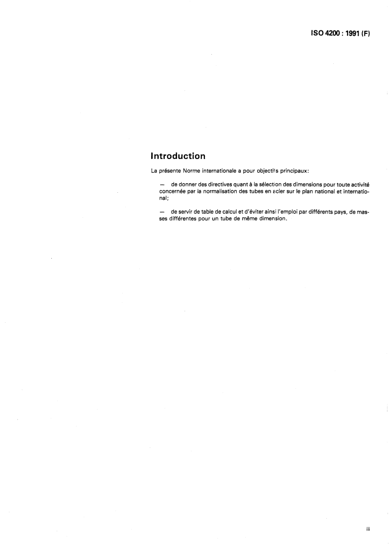 ISO 4200:1991 ISO 4200:1991 - Tubes lisses en acier, soudés et sans soudure — Tableaux généraux des dimensions et des masses linéiques/21/1991 - Page 3 preview