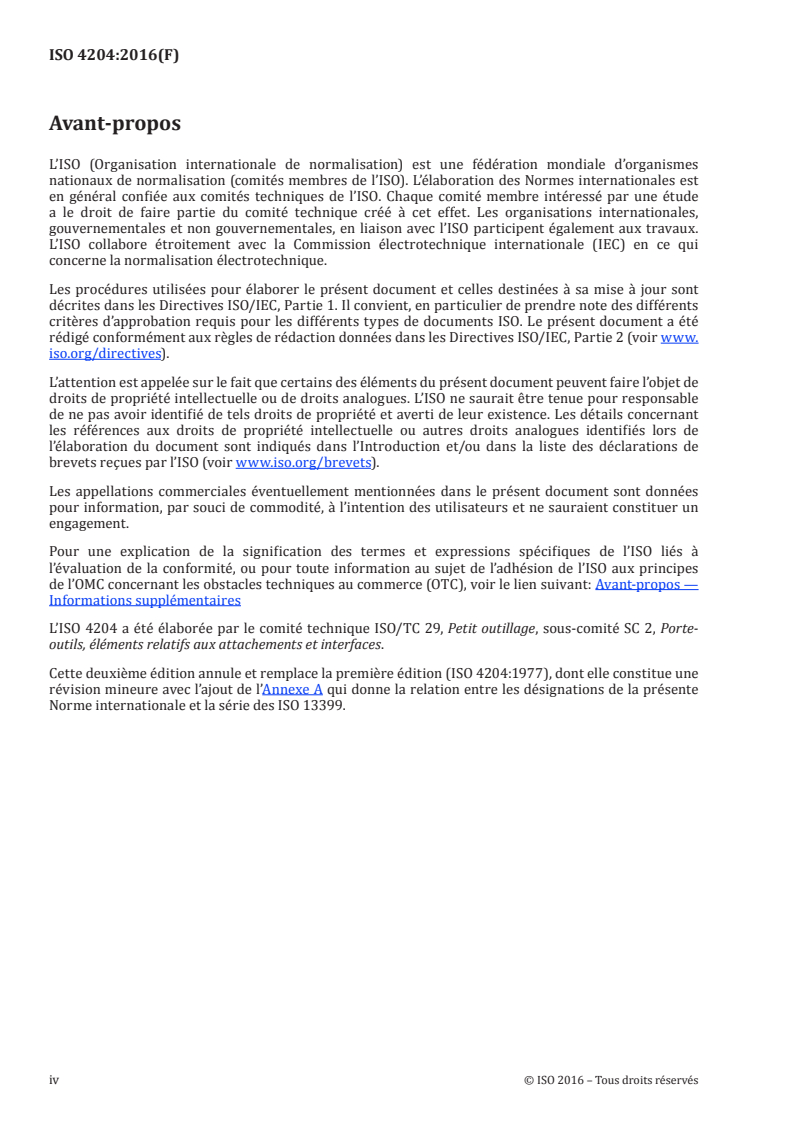 ISO 4204:2016 ISO 4204:2016 - Outils à chanfreiner à 90°, à queue cône Morse et pilote amovible/13/2016 - Page 4 preview
