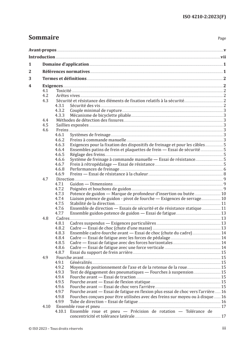 ISO 4210-2:2023 ISO 4210-2:2023 - Cycles — Exigences de sécurité pour les bicyclettes — Partie 2: Exigences pour bicyclettes de ville et tout chemin (trekking), jeunes adultes, tout-terrain et de course
Released:8/29/2023 - Page 3 preview