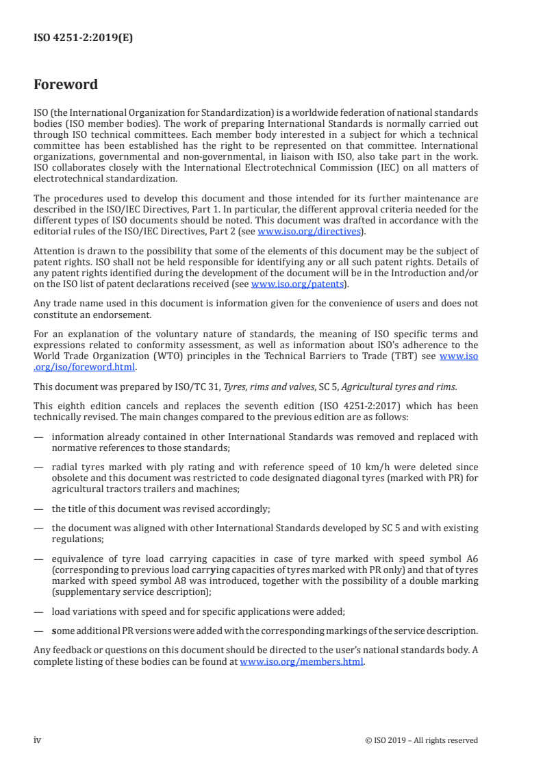 ISO 4251-2:2019 ISO 4251-2:2019 - Code designated diagonal tyres (ply rating marked series) for agricultural tractors, trailers and machines — Part 2: Tyre load ratings/31/2019 - Page 4 preview