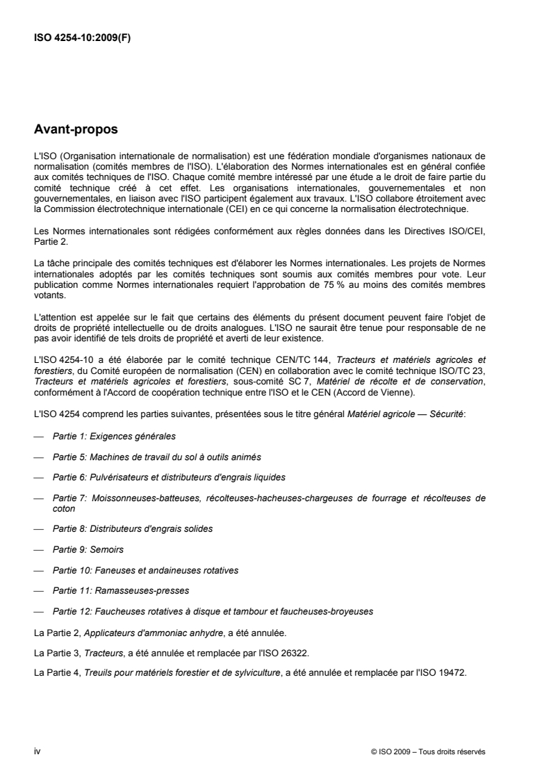 ISO 4254-10:2009 ISO 4254-10:2009 - Matériel agricole — Sécurité — Partie 10: Faneuses et andaineuses rotatives/7/2009 - Page 4 preview