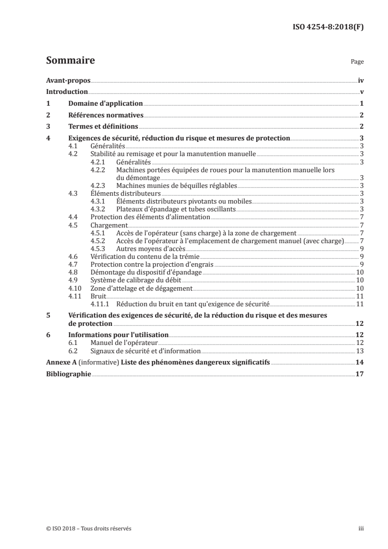 ISO 4254-8:2018 ISO 4254-8:2018 - Matériel agricole — Sécurité — Partie 8: Distributeurs d'engrais solides/9/2018 - Page 3 preview