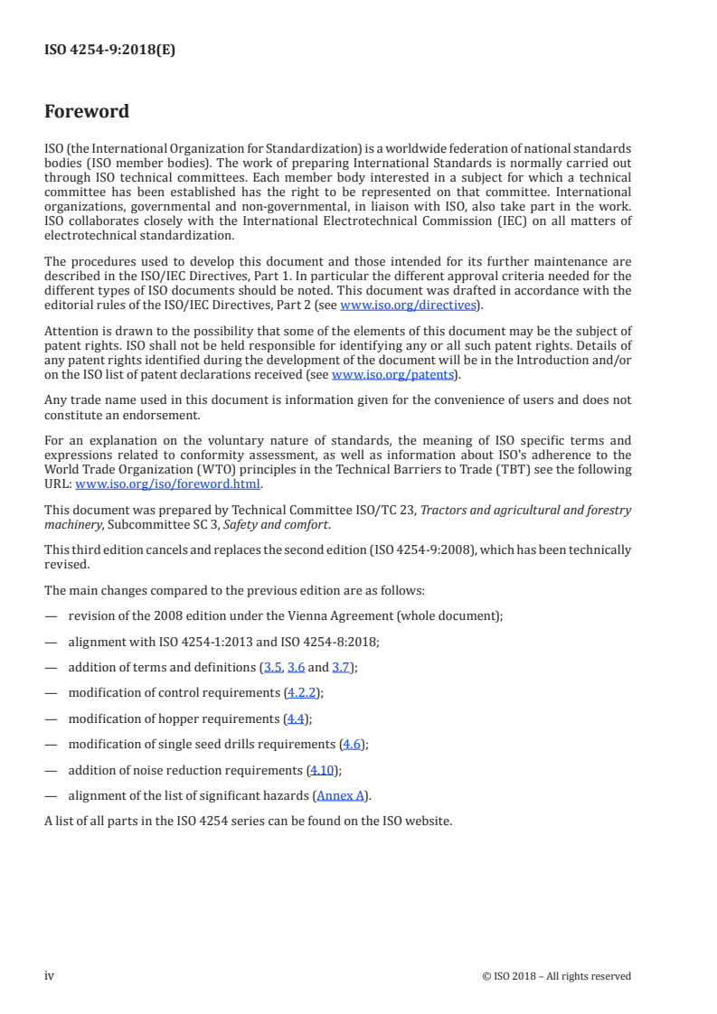 ISO 4254-9:2018 ISO 4254-9:2018 - Agricultural machinery — Safety — Part 9: Seed drills/27/2018 - Page 4 preview