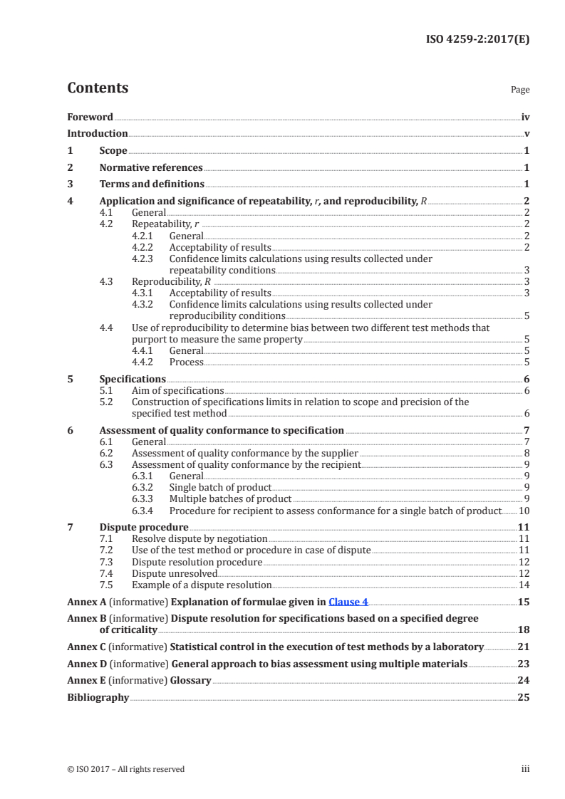 ISO 4259-2:2017 ISO 4259-2:2017 - Petroleum and related products — Precision of measurement methods and results — Part 2: Interpretation and application of precision data in relation to methods of test/1/2017 - Page 3 preview