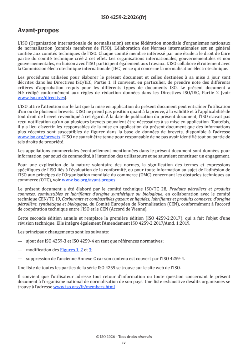 ISO 4259-2:2026 ISO 4259-2:2026 - Produits pétroliers et connexes — Fidélité des méthodes de mesure et de leurs résultats — Partie 2: Interprétation et application des valeurs de fidélité relatives aux méthodes d'essai - Page 4 preview