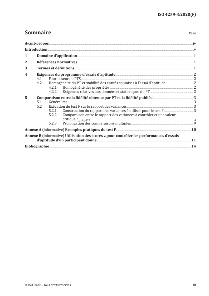 ISO 4259-3:2020 ISO 4259-3:2020 - Produits pétroliers et connexes — Fidélité des méthodes de mesure et de leurs résultats — Partie 3: Surveillance et vérification des données de fidélité publiées relatives aux méthodes d'essai/14/2020 - Page 3 preview