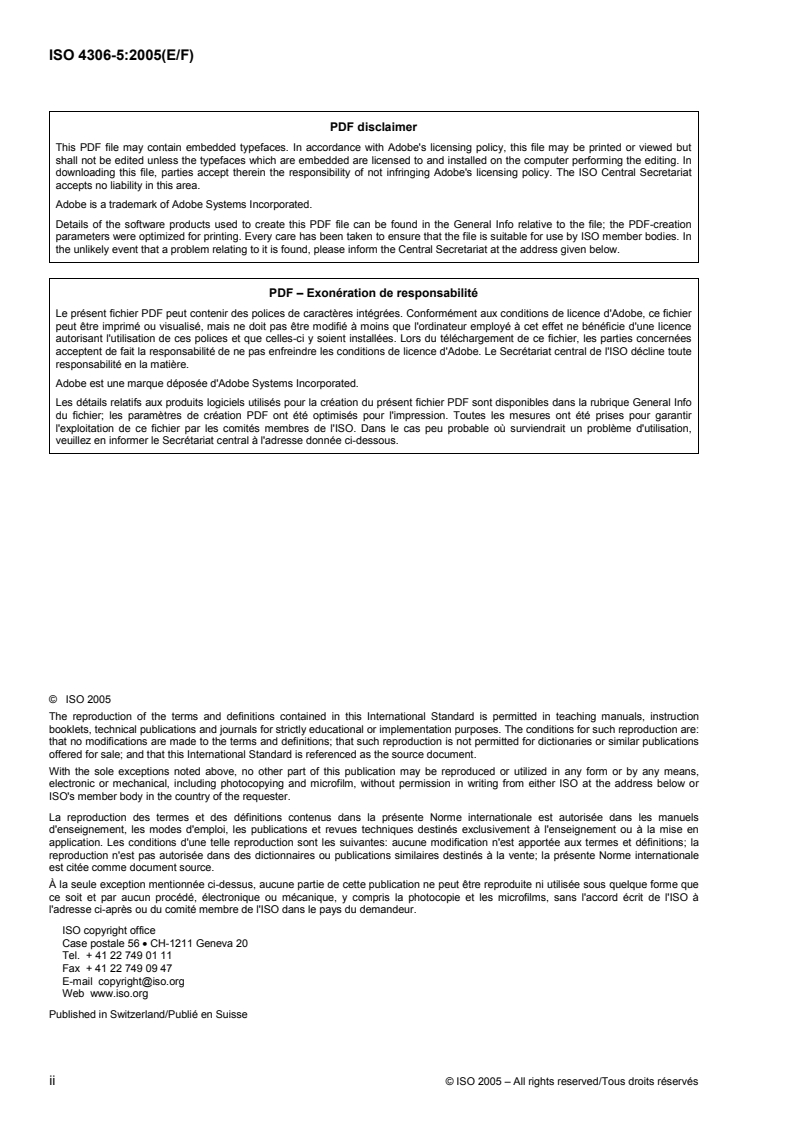 ISO 4306-5:2005 ISO 4306-5:2005 - Cranes — Vocabulary — Part 5: Bridge and gantry cranes/22/2005 - Page 2 preview
