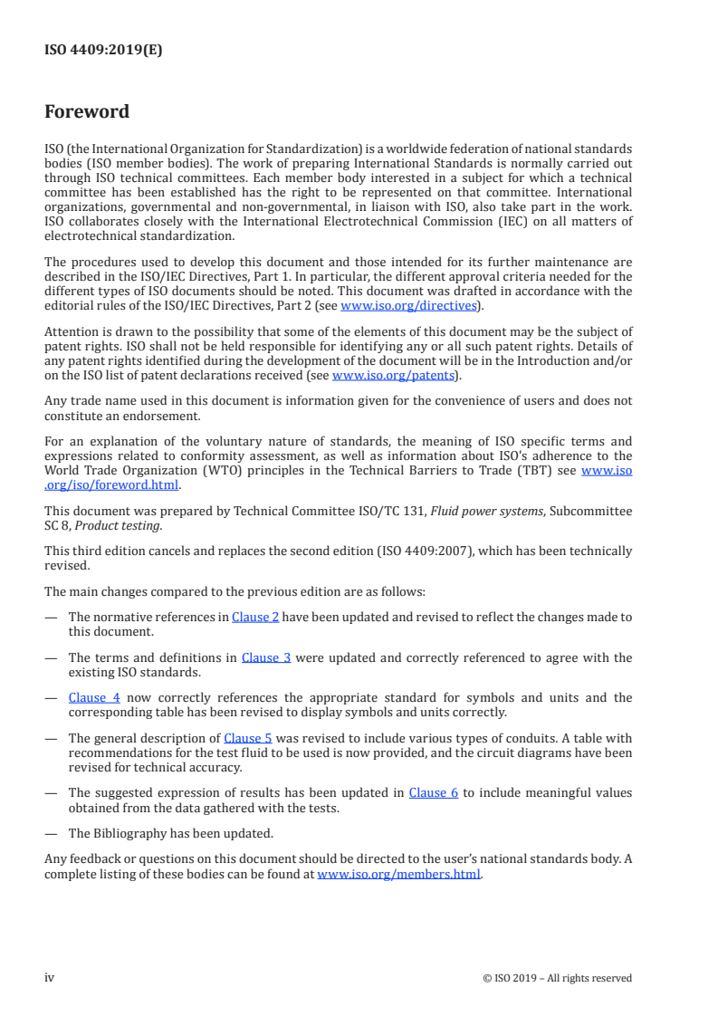 ISO 4409:2019 ISO 4409:2019 - Hydraulic fluid power — Positive-displacement pumps, motors and integral transmissions — Methods of testing and presenting basic steady state performance/11/2019 - Page 4 preview