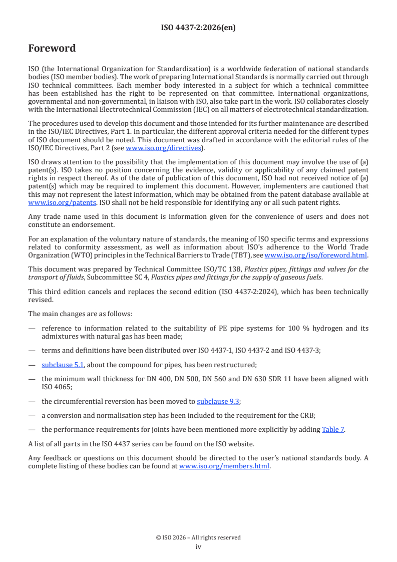 ISO 4437-2:2026 ISO 4437-2:2026 - Plastics piping systems for the supply of gaseous fuels — Polyethylene (PE) — Part 2: Pipes - Page 4 preview