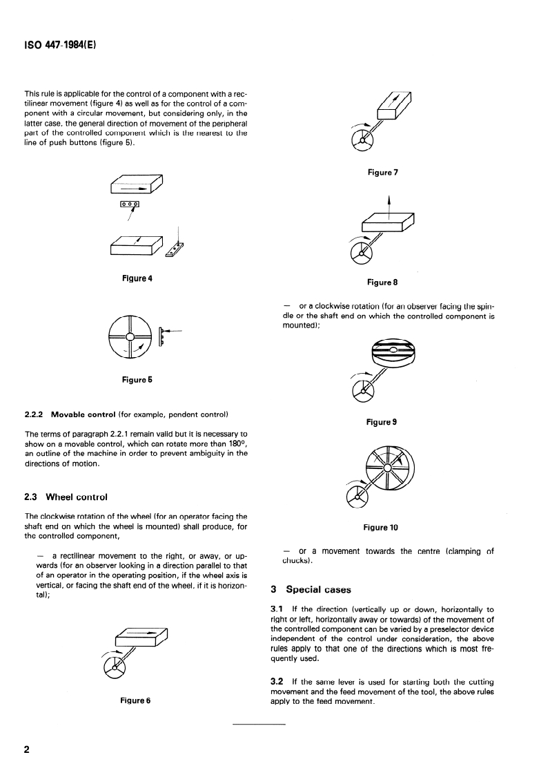 ISO 447:1984 ISO 447:1984 - Machine tools — Direction of operation of controls/1/1984 - Page 4 preview