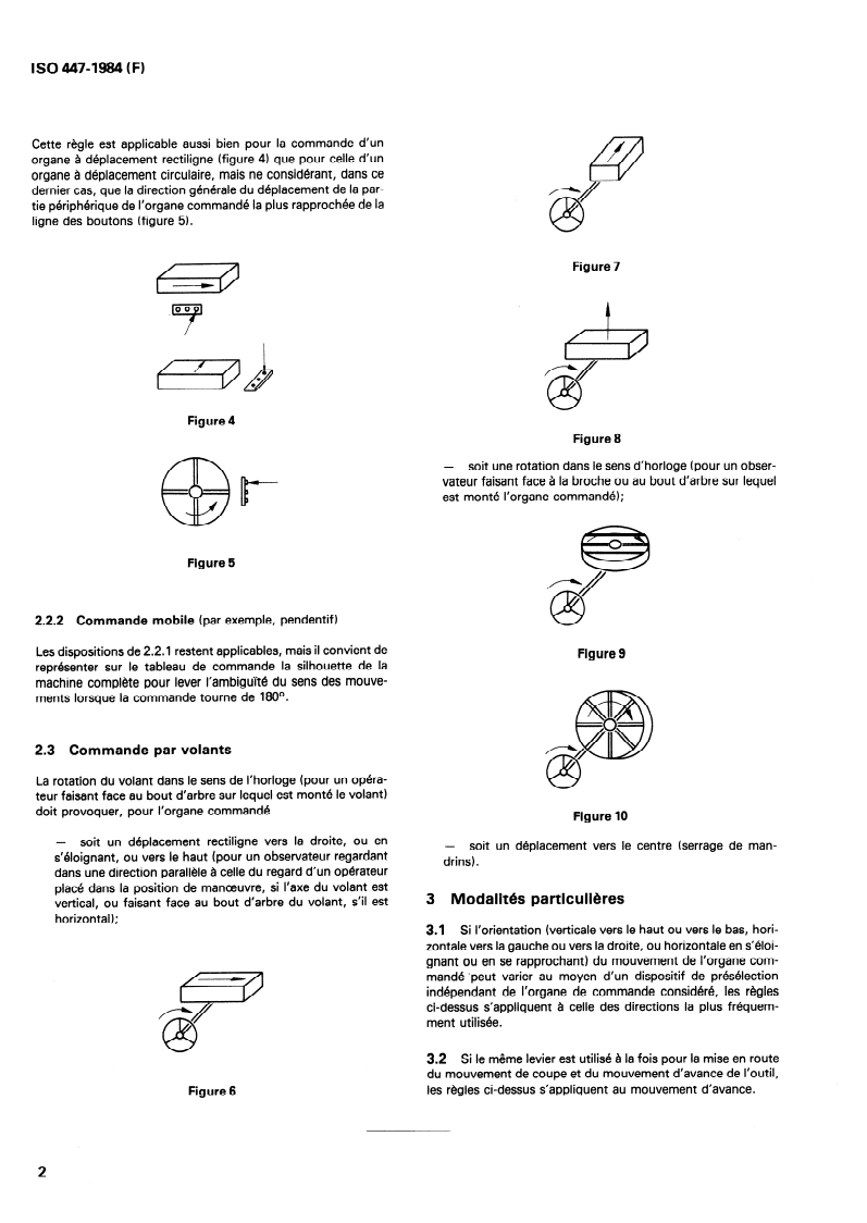ISO 447:1984 ISO 447:1984 - Machines-outils — Sens de manoeuvre des organes de commande/1/1984 - Page 4 preview
