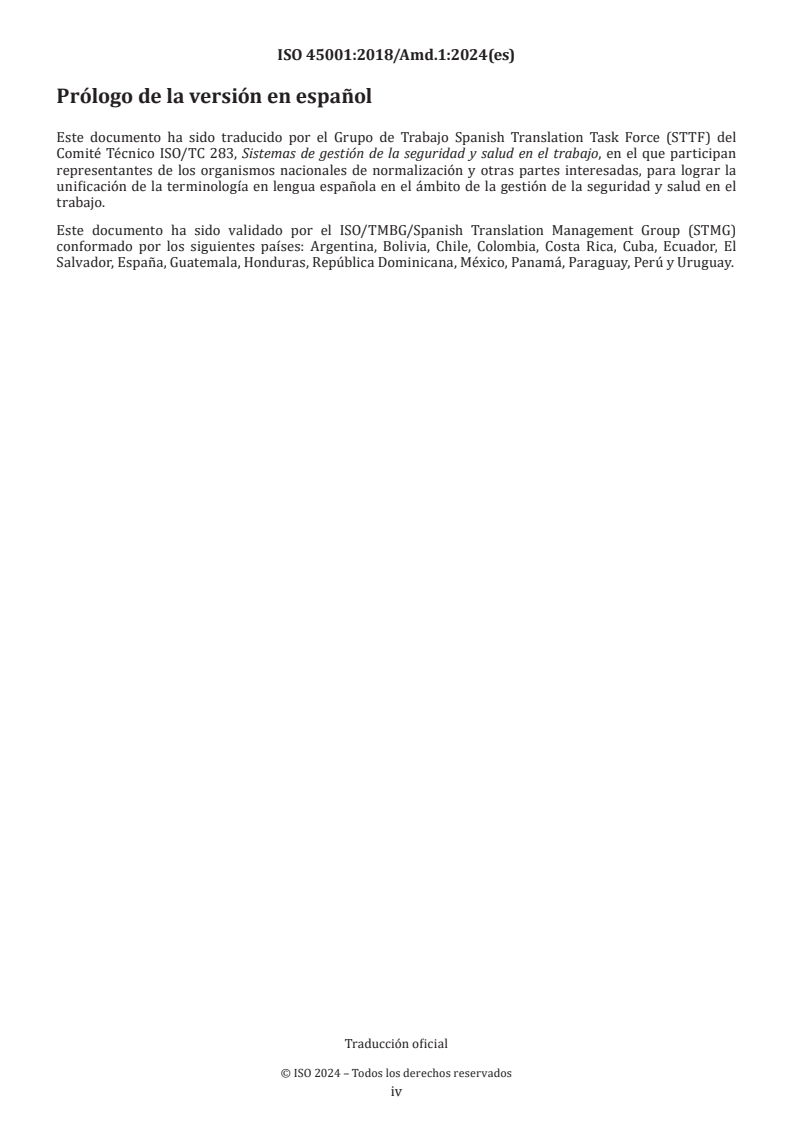 ISO 45001:2018/Amd 1:2024 ISO 45001:2018/Amd 1:2024 - Occupational health and safety management systems — Requirements with guidance for use — Amendment 1: Climate action changes/27/2024 - Page 4 preview