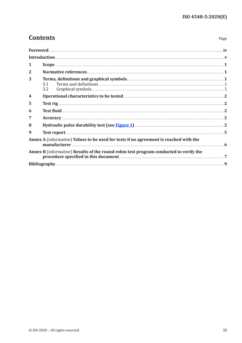 ISO 4548-5:2020 ISO 4548-5:2020 - Methods of test for full-flow lubricating oil filters for internal combustion engines — Part 5: Test for hydraulic pulse durability/9/2020 - Page 3 preview